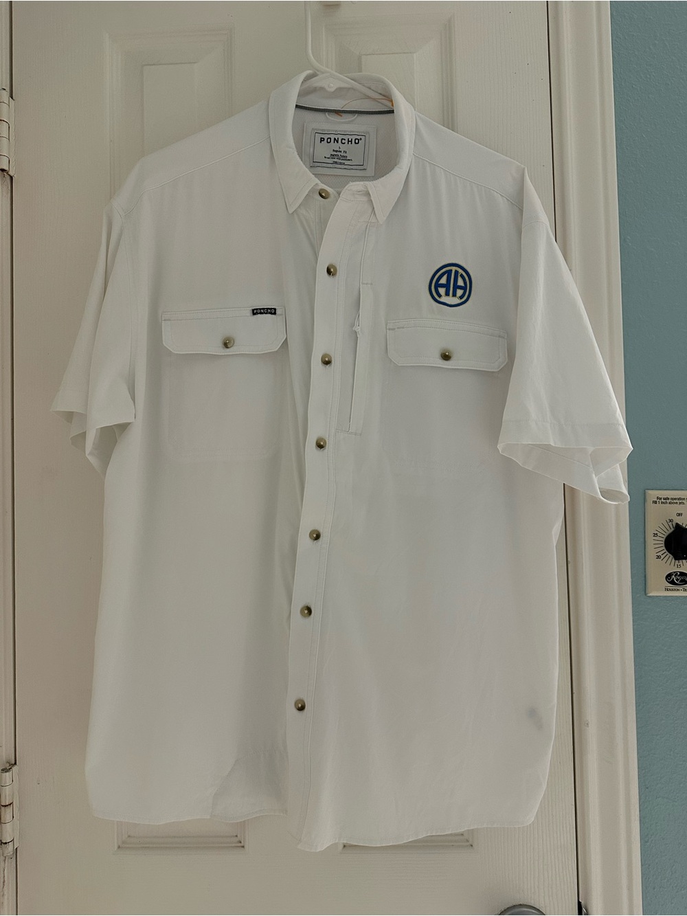 Poncho Outdoors Performance Fishing Shirt - White Regular Cut size large